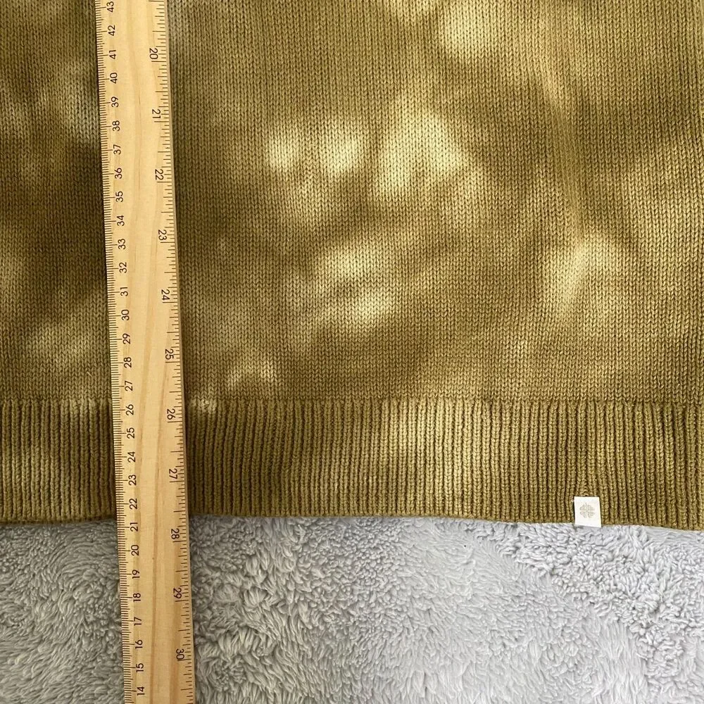 NWT Lucky Brand Women's Sweater  Dye Tye Olive Green Long Sleeve LinenBlend Sz M